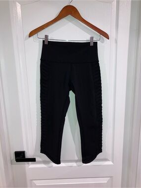Lululemon Black Capris w/ Mesh Details - size 4